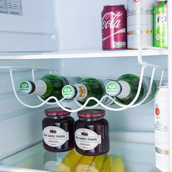 Универсальный винный стеллаж для холодильника, Винная витрина, Металлический держатель для бутылок в холодильнике, вмещающий 3 бутылки пива, подходит для большинства стеллажей