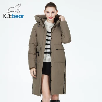 ICEbear 2023 Зимняя Женская куртка С Длинными Хлопковыми Большими Карманами, Женское Ветрозащитное пальто, Женская Утолщенная Теплая Парка GWD22578-1D