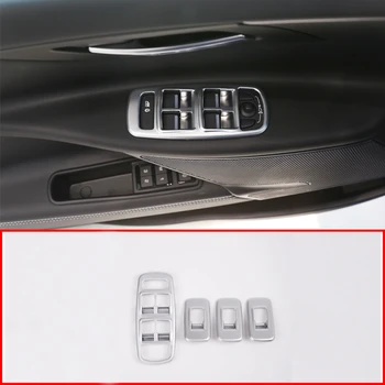 Накладка на рамку Кнопки регулировки сиденья из АБС-хромированного материала для Jaguar XE, Оконная кнопка, накладка на панель, Комплект из 4 шт.