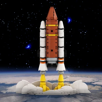 MOC Space Shuttle Ракета Строительные блоки Центр запуска Шаттл Экспедиция Сборка космического корабля Кирпичи Игрушки для детей Подарок на День рождения