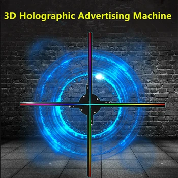 Голографический проектор WiFi Дисплей 3D Вентилятор Голограмма Рекламная проекция Невооруженным глазом светодиодный вентилятор Экран Машинные лампы Свет