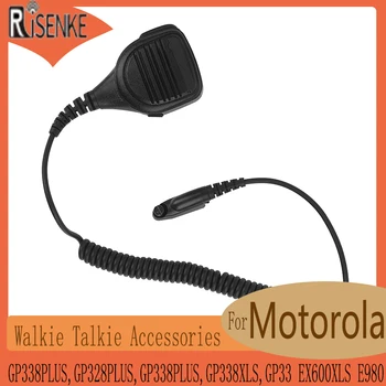 Микрофон-динамик RISENKE для Motolora, GP344R, GP328PLUS, GP338XLS, GP33, EX600XLS, радио E980, Микрофон для портативной рации