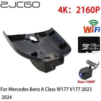ZJCGO 4K Автомобильный Видеорегистратор Dash Cam Wifi Передняя Камера заднего Вида 2 Объектива Монитор для Mercedes Benz A Class W177 V177 2023 2024