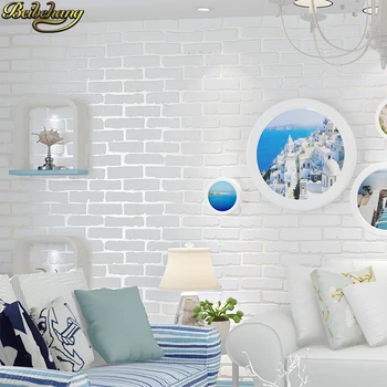beibehang Китайские винтажные обои с рисунком синего кирпича и камня, рулон обоев, домашний декор, 3D Белый фон для телевизора