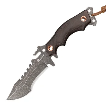 Охотничий нож Hx Outdoors, Ножи для выживания, тактический инструмент для кемпинга с кожаными ножнами, деревянной ручкой, лезвием 5Cr15Mov, прямая поставка