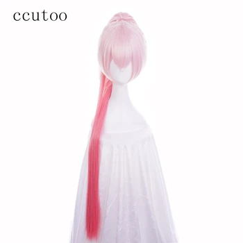 ccutoo Huan Xiaoyi Розовый омбре Длинный синтетический парик для костюмированной вечеринки с хвостиком, термостойкие парики для костюмированной вечеринки