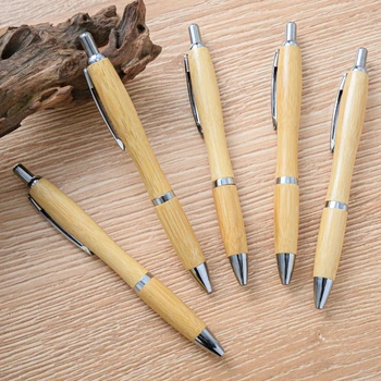 50ШТ точечная тыква, бамбуковая ручка, креативная реклама из бамбука и дерева, шариковая ручка, подарок, бамбуковая шариковая ручка