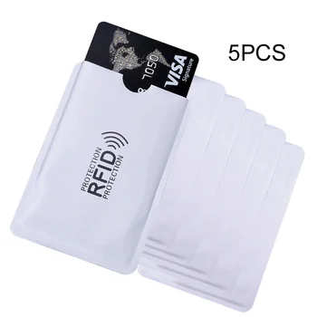 Чехол для банковской карты RFID, 5 шт., белый алюминиевый защитный металлический чехол для кредитных ID-карт