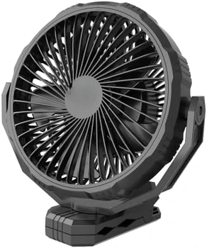Вентилятор для тележки-Портативный вентилятор с клипсой емкостью 10000 мАч, работающий от аккумуляторной батареи, 8-дюймовый переносной вентилятор с возможностью перенастройки с усилителем / крючком