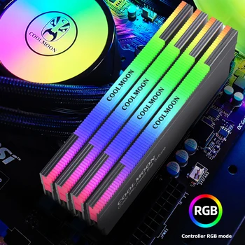 COOLMOON Радиатор оперативной памяти Cooler 5V 3PIN ARGB Cooler Адресуемый Охлаждающий Жилет Радиатор Теплоотвода для Настольных ПК DDR3 DDR4 Ram Memory