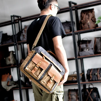 Сумка через плечо мужской горизонтальный портфель повседневная сумка мужская сумка с несколькими карманами сумка для компьютера