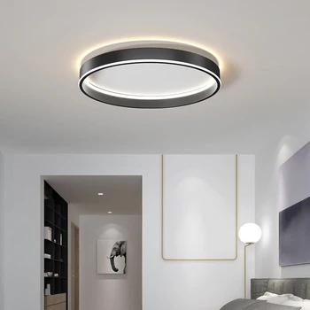 Скандинавский минималистичный современный потолочный светильник для спальни, персонализированный круглый светильник для кабинета в главной спальне, креативные простые светодиодные комнатные лампы