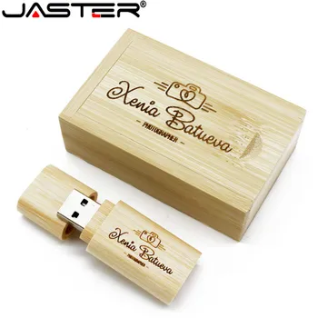 JASTER, лидер продаж, креативный логотип из дерева и бамбука, комплект из трех предметов реальной емкости, USB 2.0 4 ГБ/8 ГБ/16 ГБ/32 ГБ/64 ГБ USB + коробка